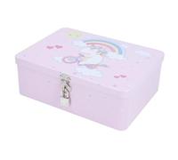ZJchao Boîte de Rangement Décorative en Métal à Motif Arc-en-ciel Mignon, Fer Léger avec Serrure, Boîte de Rangement pour Enfants de Petite Taille pour Cadeaux D'anniversaire pour