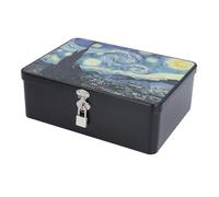 ZJchao Boîte de Rangement en Métal, Organisateur Verrouillable Vintage avec Motifs Vifs et Grande capacité, Récipient Multifonctionnel pour Bijoux, Travaux Manuels, Biscuits et
