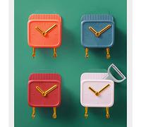 ZJchao Boîte de Rangement Murale Contauteur Multifonctionnel avec Crochets de Forme D'horloge pour Le Chevet en Dortoir (White)