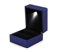 ZJchao Boîte de rangement pour bague lumineuse LED Bleu