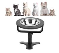 ZJchao Bols de Chats élevés Réglables, Bols de Nourriture pour Animaux de Compagnie Surélevés Station d'alimentation Inclinée pour Les Chats avec Une Base Non Glissante Réglable à Angle (Black)