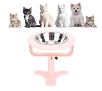 ZJchao Bols de Chats élevés Réglables, Bols de Nourriture pour Animaux de Compagnie Surélevés Station d'alimentation Inclinée pour Les Chats avec Une Base Non Glissante Réglable à Angle (Pink)