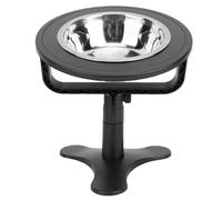 ZJchao Bols de Chats Surélevés à Hauteur Réglable, Bols de Chats Surélevés en Acier Inoxydable, Bols de Chat Inclinés avec Base Non Glissante pour Chatons aux Chats Adultes de la Station (Black)