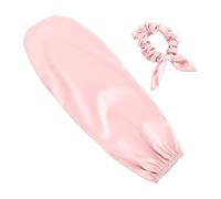 ZJchao Bonnet à Cheveux pour Dormir, Attaches à Cheveux 2 en 1 et Chouchou pour Longs et Bouclés, Bande élastique Réglable, Soie Artificielle Douce, Couleur Rose, Protection
