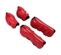 ZJchao Bottes de Sport de Cheval, 4pcs PU Shell Tendon Boots Guard Boots Horse Saut Soft Bougnant Anti Slip Réglable Bottes Tendons de Cheval Set Sport pour les Chevaux pour les Chevaux (1 Set Red XL)