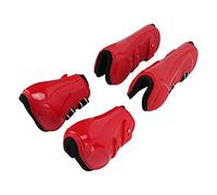 ZJchao Bottes de Sport de Cheval, 4pcs PU Shell Tendon Boots Guard Boots Horse Saut Soft Bougnant Anti Slip Réglable Bottes Tendons de Cheval Set Sport pour les Chevaux pour les Chevaux (1 Set Red L