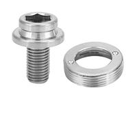 ZJchao Boulon de Manivelle en Titane M8 X 15 Mm, Kit de Vis pour Axe de Pédalier de Vélo de Route et de Montagne avec Cache-poussière et Rondelle, Extracteur de Boulon de Manivelle en (Ti Couleur)