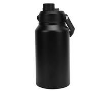 ZJchao Bouteille D'eau en Acier Inoxydable 3L, Triple Isolation 24h Chaude 48h Froide, Anti-fuite avec 3 Couvercles pour le Camping, la Randonnée, la Salle de Sport, les Sports de (BLACK)