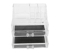 ZJchao Box de Rangement de Maquillage Set Organisateur Cosmétique Organisateur à 2 Niveaux Transparent PS Jewelry Lipstick Displayder avec Tiroirs Coulissants Lisses pour Outils et