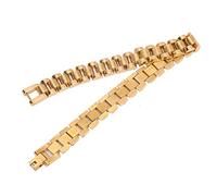 ZJchao Bracelet en Acier pour Hommes, élégant, Simple, Exquis, Surface Lisse, Bijoux pour Hommes, avec Matériel pour Rencontres, Fête D'anniversaire (GOLD)