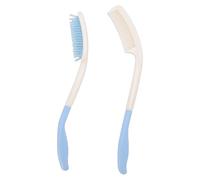 ZJchao Brosse à Cheveux à Long Manche, Peigne à Manche incurvé, avec Poignée Triangulaire pour Coiffer les Cheveux sans Effort, Idéale pour les Mains Faibles et la mobilité Limitée