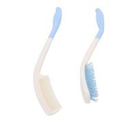 ZJchao Brosse à Cheveux à Manche incurvé pour un Coiffage Facile avec Poignée Triangulaire, Peigne en Plastique ABS pour Mains Faibles et mobilité Limitée, Brosse Démêlante Légère