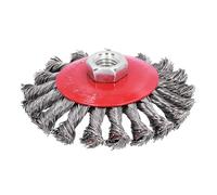 ZJchao Brosse à Tasse, Roue de Brosse Métallique Torsadée, Meuleuse Nouée, Outil d'élimination de la Peinture, de Meuleuse, Métallique pour d'angle M10x1,5 écrou 4 Pouces