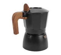 ZJchao Cafetière Moka Vintage en Alliage D'aluminium, 2 Tasses, avec Doubles Vannes, pour un Riche Manche en Bois Anti-brûlure, Infusion de 3 à 5 Minutes (100ml)