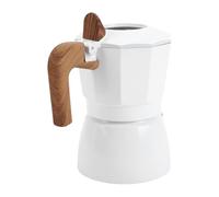 ZJchao Cafetière Moka Vintage en Alliage D'aluminium, 2 Tasses, avec Doubles Vannes, pour un Riche Manche en Bois Anti-brûlure, Infusion de 3 à 5 Minutes (100ml)