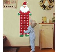 ZJchao Calendrier de L' de Noël, Père Noël, Bonhomme de Neige, Cerf, Calendrier en Feutre de 24 Jours à Suspendre pour la Maison ou Le Bureau (Couleur Assortie)