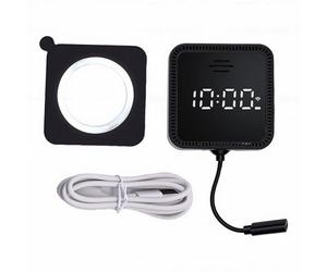 ZJchao Caméra de Fenêtre Cam 3MP, Support Adhésif Magnétique, Double Bande 2,4G 5G, Détection Humaine, Audio Bidirectionnel, Vision Nocturne, Affichage de L'heure, pour la sécurit (Black)