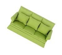 ZJchao Canapé de Maison de Poupée avec Oreiller, Tissu en Bois avec canapé de 3pcs Meubles de Maison de Poupée pour Décoration de de (Green)