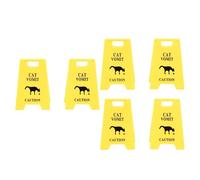 ZJchao Cat Vomit Attention Sign, Funny Cats Vomits Signe D'avertissement 6pcs Plastique Multifonctionnel évident pour L'intérieur Se Démarque avec Notre Signe de Mise en Garde de Chat (Yellow)