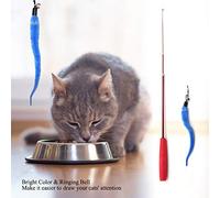 ZJchao Cat Wand Toy, Chat String Toy Chat Chaton de Compagnie de Compagnie Interactive Jouet Jouet à Haute Teaser élastique (Poteau Rouge)