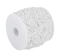 ZJchao Chaîne de Perles, Perles de Fil de 60 M/rouleau de Meulage de de Fil de Guirlande Chaîne Bricolage Décoration de Mariage 3 Mm + 8 Mm (WHITE)
