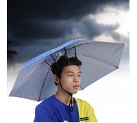 ZJCHAO chapeaux Parapluie de tête pliable de protection solaire de 77 cm (, bleu goutte de pluie)