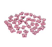 ZJchao Charmes de Chaussures, 37 Pièces Breloque de Chaussure de Lettre avec Motif de Chiffres Breloques Croco Lettre Breloques Croco pour PVC Belles Chaussures Charme Accessoire de Décoration (PINK)