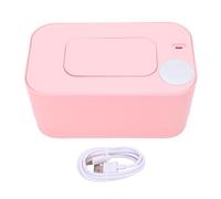 ZJchao Chauffe-Lingettes USB Portable, Chauffage à Température Constante, Grande capacité pour Lingettes bébé et Adulte, Couvercle Amovible, Rose