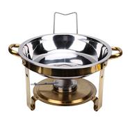 ZJchao Chauffe-plats pour Buffet pour la Restauration, Serveur de Buffet Chauffant, Ensemble de Serveur de Rond en Acier Inoxydable de 4,5 L avec Couvercles Ventilés pour les