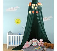ZJchao Ciel de lit / baldaquin en coton et lin - Décoration pour chambre d'enfant, lit de bébé - Sert aussi de moustiquaire, bonne circulation de l’air - Avec outils pour l’installer - Hauteur :