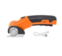 ZJchao Ciseaux électriques sans Fil, Coupeurs en Carton, rotative Cutter en Plastique en Cuir de Tissu Lourd avec Serrure de sécurité et Lumière LED pour Fabriquer une Couture à la (ORANGE)