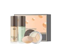 ZJchao Coffret Cadeau de Base de Maquillage Léger, Paquet de 2 Fonds de Teint Liquides, Texture Fluide Humide, Peau Translucide, Maquillage Semi-mat avec Effet Filtrant pour un Ma (1)