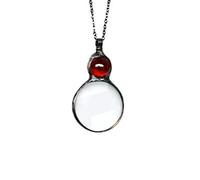 ZJchao Collier Loupe, Pendentif Loupe 10X pour Lire de Petites étiquettes et Menus, avec Chaîne en Alliage de Zinc et Verre Optique, pour Cadeau pour les Personnes âgées et la Fête des