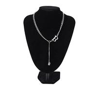 ZJchao Collier Pendentif Lettre B en Acier Unisexe, Accessoire de Bijoux à la Mode avec Chaîne D'extension, Cadeaux pour Femmes et Hommes