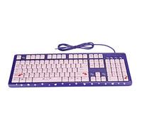 ZJchao coloré USB Filaire Clavier Filaire USB Ultra-Mince Conception de Dessin animé Mignon pour Ordinateur Portable de Bureau à Domicile Saisie Silencieuse Universelle Rose et Noir (Mauve Rose)