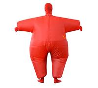 ZJchao Costume de Sumo Rouge Gonflable Drôle pour Adultes, Poupée de Marche Complète 1.6m 2.2m (ZJchaokwhqud63pn-1)