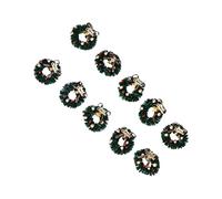 ZJchao Couronnes de Noël 10 Pièces avec Cloches, Accessoires Miniatures pour Maison de Poupée pour Scène de Noël, Jouets de Jeu de Rôle pour Enfants de Plus de 3 Ans