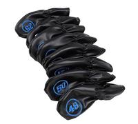 ZJchao Couvoirs de Tête de Fer Club 8 Pièces Essentiels avec Construction de PU Doux avec des Marques de Diplôme de 48 à 62 pour Une Protection Ultimate Club (Black)