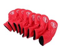 ZJchao Couvoirs de Tête de Fer Club 8 Pièces Essentiels avec Construction de PU Doux avec des Marques de Diplôme de 48 à 62 pour Une Protection Ultimate Club (Rouge)