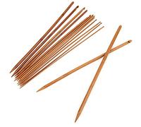 ZJchao Crochets, Ensemble d'Aiguilles à Tricoter en Bambou, Aiguilles à Tricoter en Bambou carbonisé, Couleur Bois Naturel, Crochet en Bambou, Aiguilles à Tricoter pour Pulls,