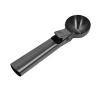 ZJchao Cuillère à Crème Glacée en Acier Inoxydable avec Gâchette, Poignée Ergonomique pour Ramasser sans Effort, Utilisation Polyvalente, Passe au Lave-vaisselle, 7,1 Pouces (BLACK)