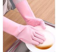 ZJchao de Vaisselle en Silicone Polyvalents Résistants à la Chaleur avec des Dents Haute densité, Conception Améliorée à Cinq Doigts pour Le Bain des Chiens, des Chats, Le (Pink)