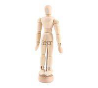 ZJchao Dessin Mannequin, Modèle d'artiste en Bois avec Base Ronde, Dessin de Référence de 4,5 Pouces Figure en Bois articulé pour les Cours d'art, Animation et Décoration