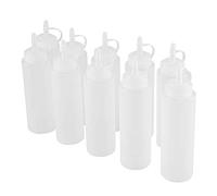 ZJchao Distributeur de Condiments en Plastique de 240 Ml, 10 Pièces/ensemble, Récipient à Sauce à L'huile et au Vinaigre avec Buse étroite et Couvercle Amovible, Distributeur de Sauce