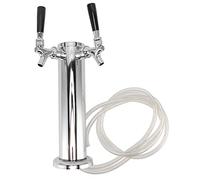 ZJchao Distributeur de Tour de Bière Double, Tour de Bière Pression à 2 Robinets, Robinet de en Acier Inoxydable, pour Kegerator avec Robinet en Laiton chromé et Doublure en