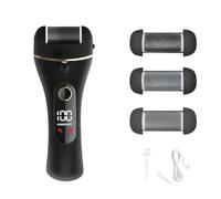 ZJchao Électricité Foot Grinder Talons Fissurés Callus Remover Dead Skin Callus Remover USB Rechargeable Pédicure Tool avec 3 Têtes de Broyeur pour Usage Domestique (BLACK)