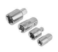 ZJchao Ensemble d'Adaptateur à Douille, 4pcs Réducteurs de Douille en Acier chromé de Vanadium 1/2 Pouce 3/8 Pouce 1/4 Adaptateur pour Diverses Prises (SILVER)