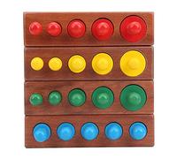 ZJchao Ensemble de Blocs-Cylindres, Jouet d'apprentissage Précoce pour Enfant, Jouet à Douille Cylindrique pour bébé, Jouets Sensoriels Montessori, Ensemble de Cylindres en Bois