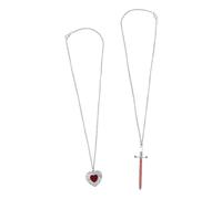 ZJchao Ensemble de Colliers de Couple Cœur et épée, Colliers Assortis en Deux Pièces Cœur brisé, Cadeau de Bijoux Romantiques Gothiques pour les Couples, Cadeau D'anniversaire de (18.00)