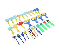 ZJchao Ensemble de Dessin Graffiti pour Enfants, Pinceaux éponge, Tampons, Fournitures d'art, Kit de Peinture